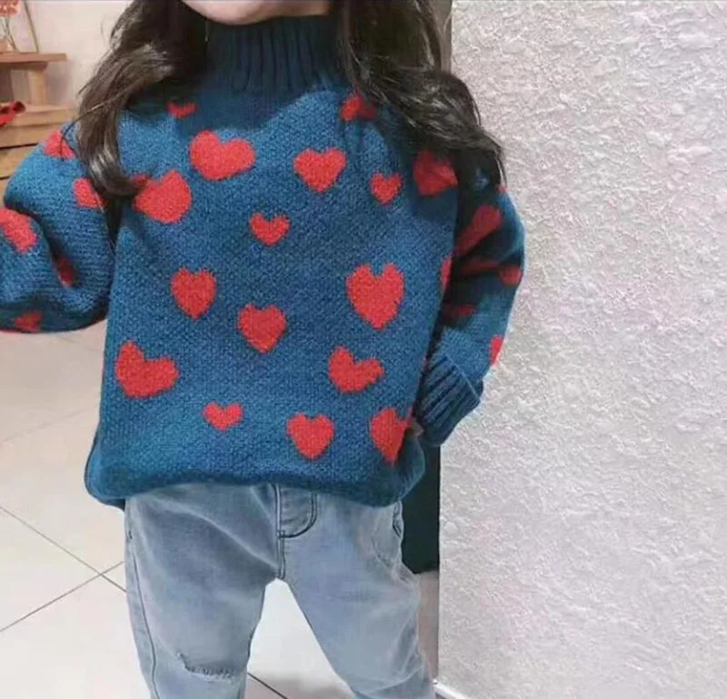 Свитер с надписью Love для маленьких девочек Коллекция 2020 года Сезон весна Теплый
