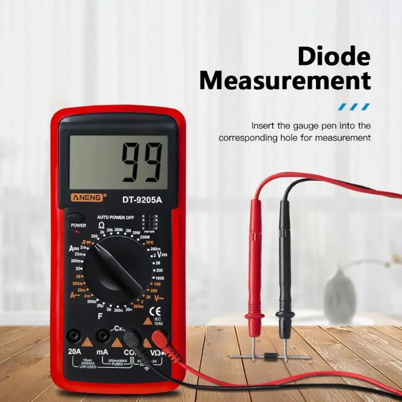 DT9205A hFE AC DC ЖК-дисплей Профессиональный электрический ручной тестер метр Цифровой мультиметр Multimetro Амперметр мультитестер DT9205A hFE AC DC ЖК-дисплей Профессиональный электрический ручной тестер метр Цифровой мультиметр Multimetro Амперметр мультитестер