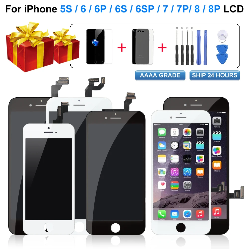 ЖК экран для iPhone 6 6S 7 8 с 3D сенсорный дигитайзер сборки запасные части 5S дисплей