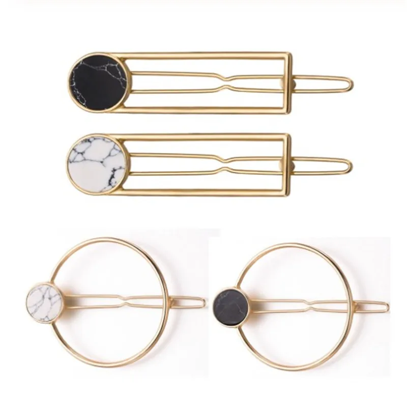 Новые популярные металлические круглые квадратные заколки для волос женщин и