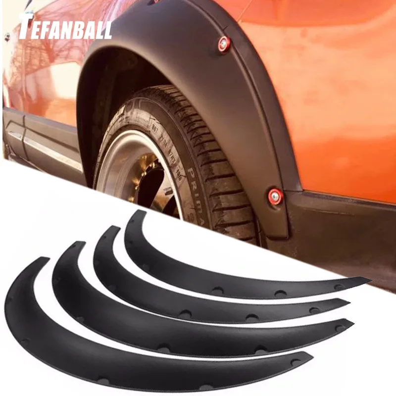 4 PCS Universal Flexible Car Fender Flares Extra Wide Body Wheel Arches