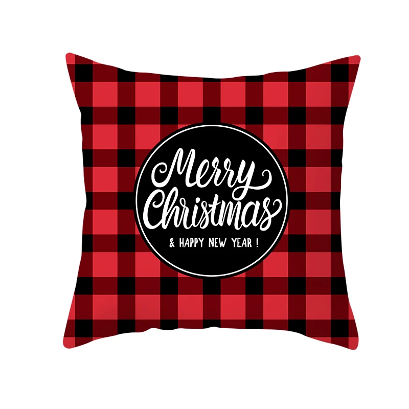 Fuwatacchi веселый рождественский подарок чехол для подушки из полиэстера в красную клетку украшения, накидка для подушки, для украшения дома, дивана наволочка подушки 45X45 см - Цвет: PC11159