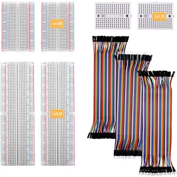 

Jumper Wires Male to Male, Male to Female, Female to Female 20CM Wires Kit W 2 x 830 400 170 Point Solderless Breadboards