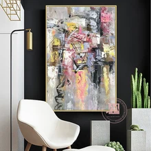 Картина маслом ручной работы, оригинальные абстрактные картины для гостиной на стене, вертикальные картины на холсте, большой домашний декор, произведение искусства