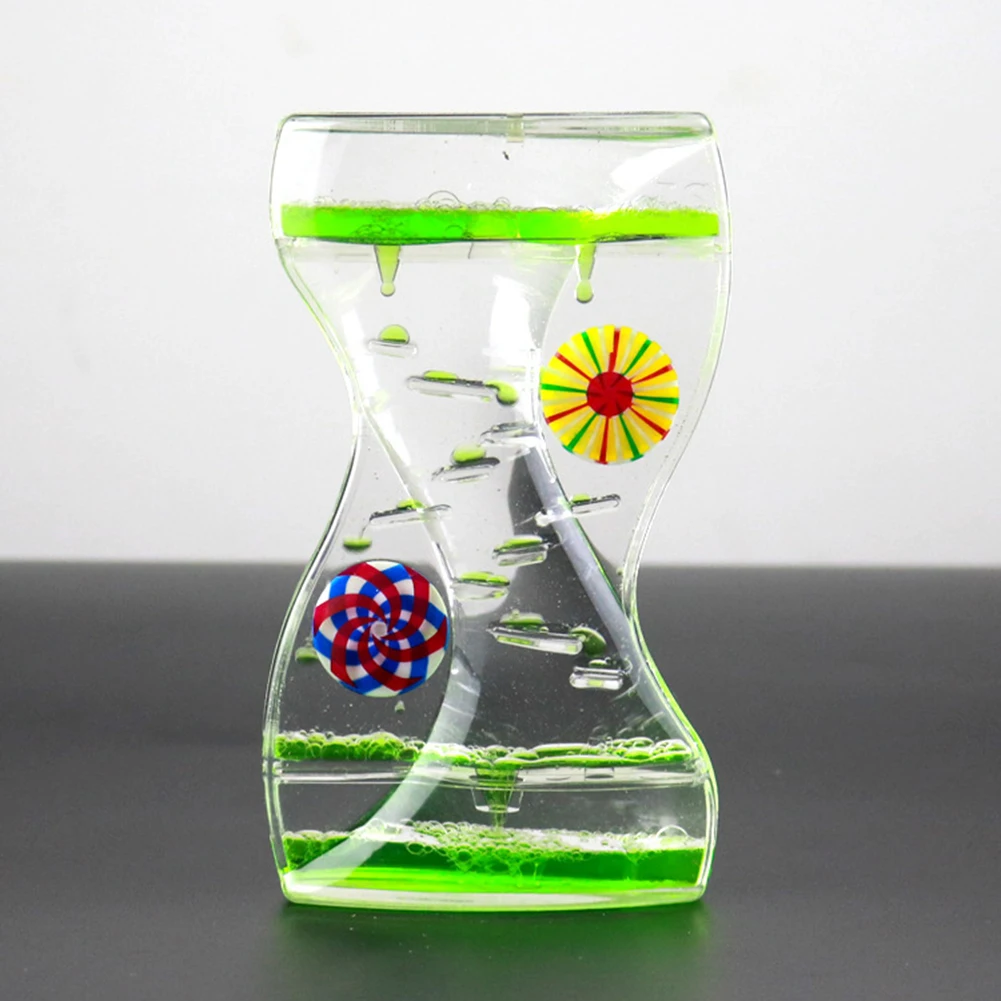 Liquid Oil Droplet Dynamic Water Leakage Acrylic Hourglass Timer Bubble Ornaments Best Birthday Gift For Children Kids Toy 4