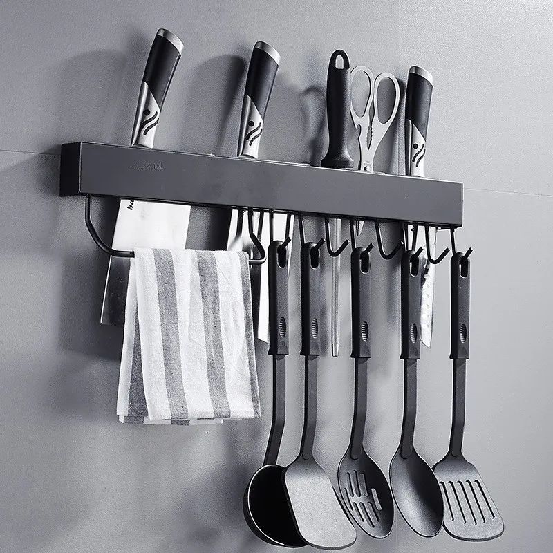 Comprar Estante para utensilios de cocina con riel, gancho de cocina de  20/30/40/50cm, estante para colgar en la pared, utensilios de cocina