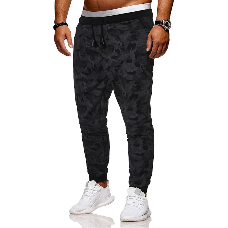 Camouflage Print Mens Designer Pants Fashion Drawstring Straight Mens Pants Casual Pockets Panelled Jogger Males Clothing 3