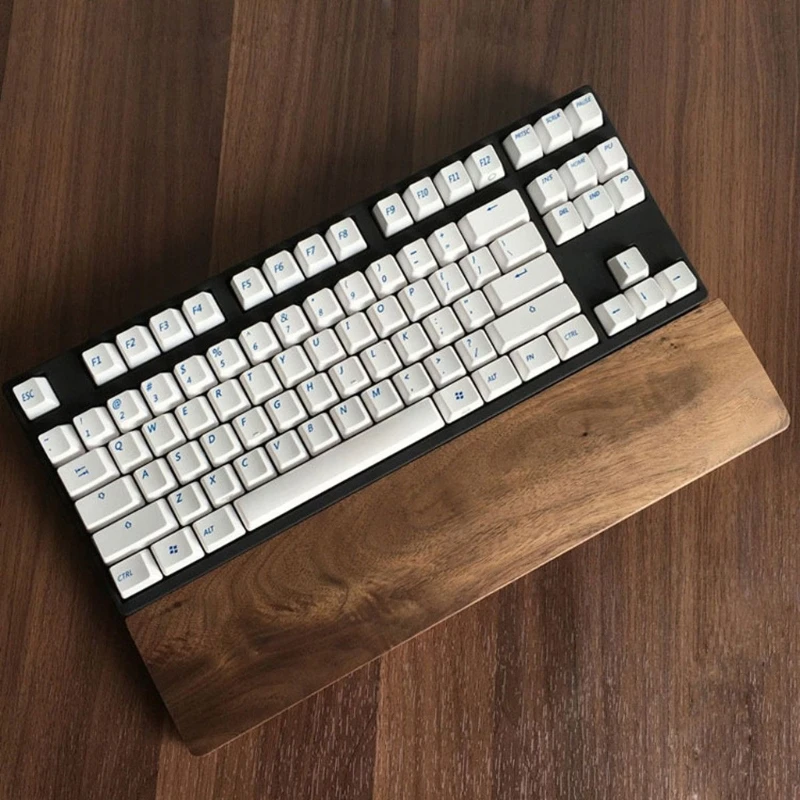 Walnut Wooden Mechanical Keyboard Wrist Rest Anti-Slip Mat Ergonomic Gaming Desk Wrist Pad Support 61 87 104 Keys