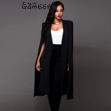 Большие размеры, английский стиль, плащ-накидка, Длинный блейзер, однотонная женская одежда, модная Свободная Повседневная Осенняя черно-белая куртка и пальто