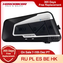 HEROBIKER 1200M BT motosiklet kask interkom su geçirmez kablosuz Bluetooth Moto kulaklık interkom FM radyo ile 2 sürmek