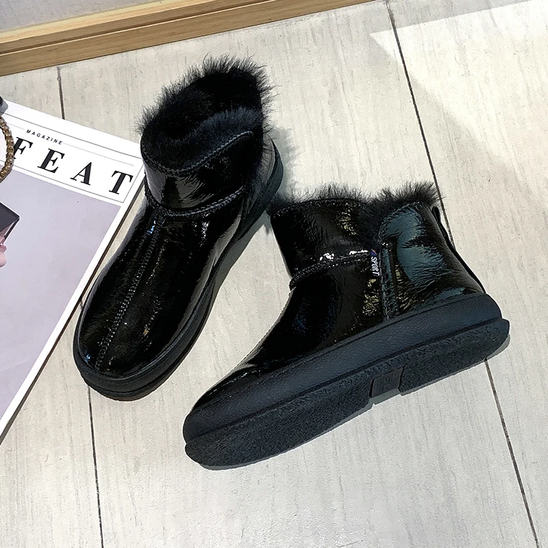 Г., блестящие женские зимние ботинки черного и серебристого цвета теплые бархатные ботильоны женские нескользящие водонепроницаемые