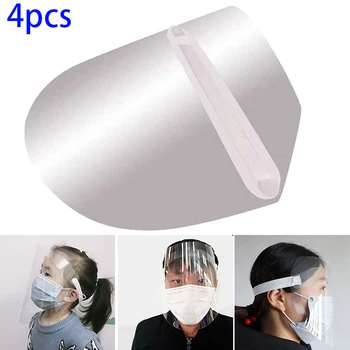 

4pcs/set Head-mounted Face Shields Anti-fog Transparent Splash Proof Protection Cap Professional Faceshield Protects Face