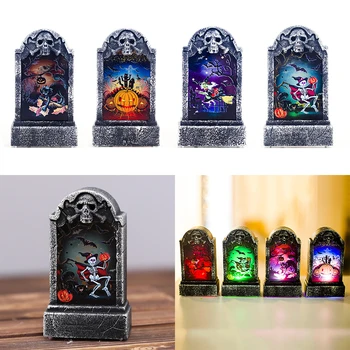 

4 Kleuren Retro Simulatie Grafsteen Licht Boord Halloween Decoratie Party Decor Event Supplies bar atmosphere decoration props