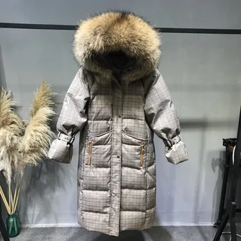 

Winter Down Coat With Real Fur Hood Women Puffer Long Female Warm Autumn Feather Jacket For Girls Parka Coats Duck Outerwear