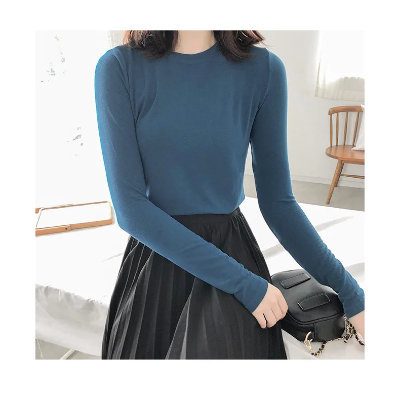 

Gray t shirt 2019 long sleeve tshirt female Graphic autumn print t-shirt O-neck fashion