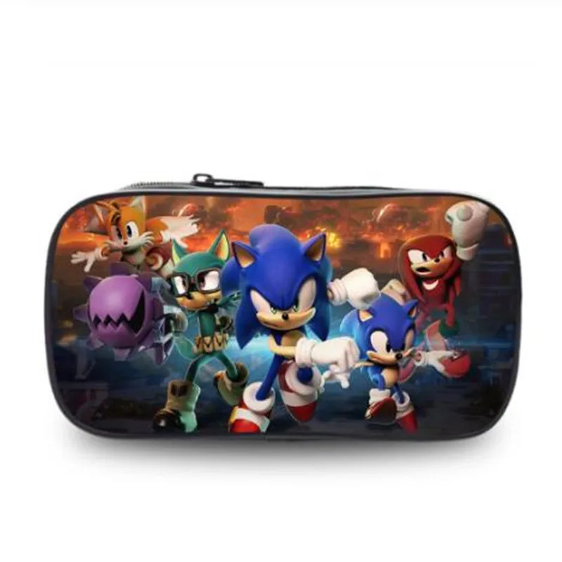 

Cartoon Anime Kids Pencil Case Hot Game Sonic the Hedgehog Pattern Students Stationery Storage Box Children's School Pen Bags