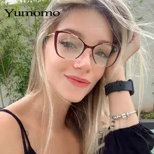 Очки с модной оправой очки формы "кошачий глаз" в оправа с прозрачными линзами Для женщин брендовые оптические оправы для близорукости, очки ботаника рамка