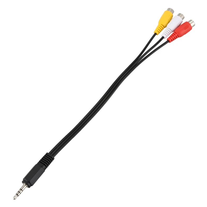 3,5 мм штекер в 3 RCA женское Аудио Видео av-кабель 22 см