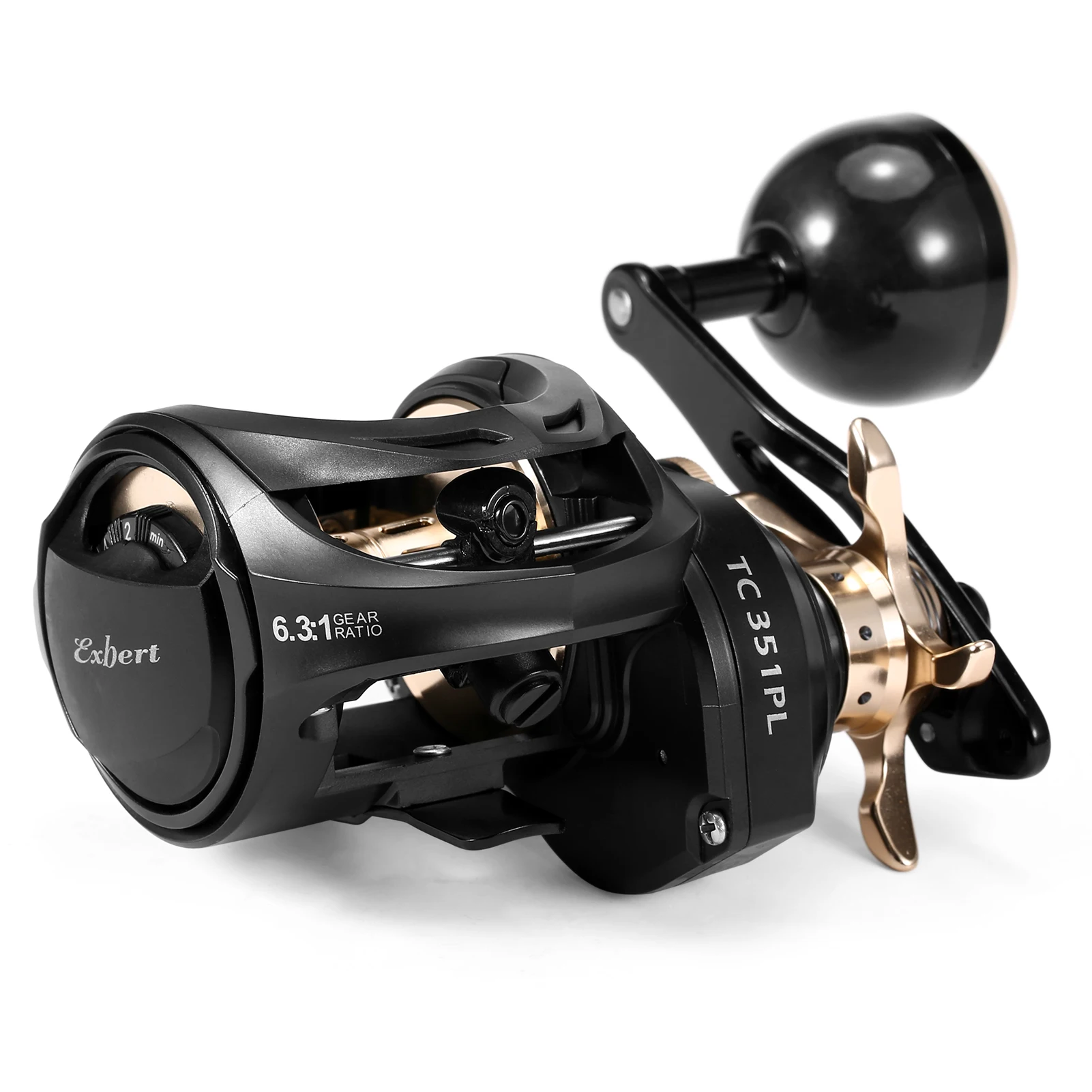 Carbon Fiber Baitcasting Reel 9+1BB Fishing Reel EXBERT TC350PL High