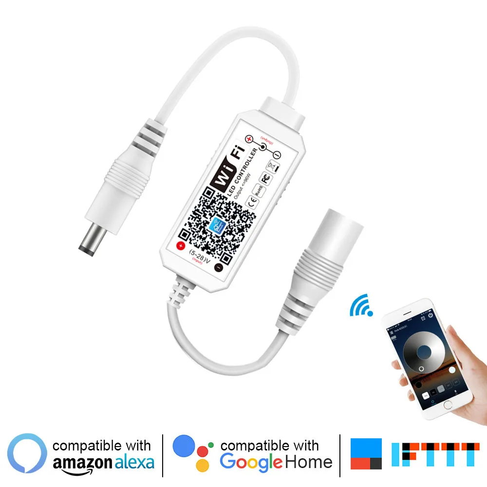 

Mini Monochrome wifi dimmer Controller Led Dimmable 2835 5050 Strip Lights Controller Smart Phone App Switch Wifi Controller