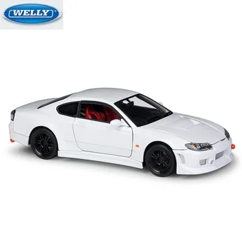 

WELLY 1:24 NISSA Silvia S-15 Simulation Alloy White Car Model Collection Gift for Men Die-cast Metal Kids Toys Original Box