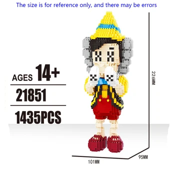 

LOZ HC 1435pcs+ Diamond Mini Blocks Long Nose Puppet Hat Boy Pino Assembling Amall Building Blocks Toys for Children Gifts 21851