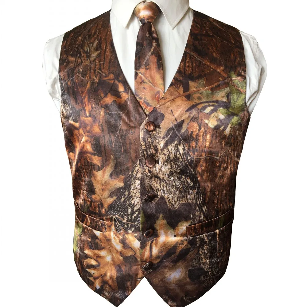 

Camo Groom Vests Country Single Breasted Wedding Party for Men Attire Groomsmen Prom Waistcoat Dresses Hunter