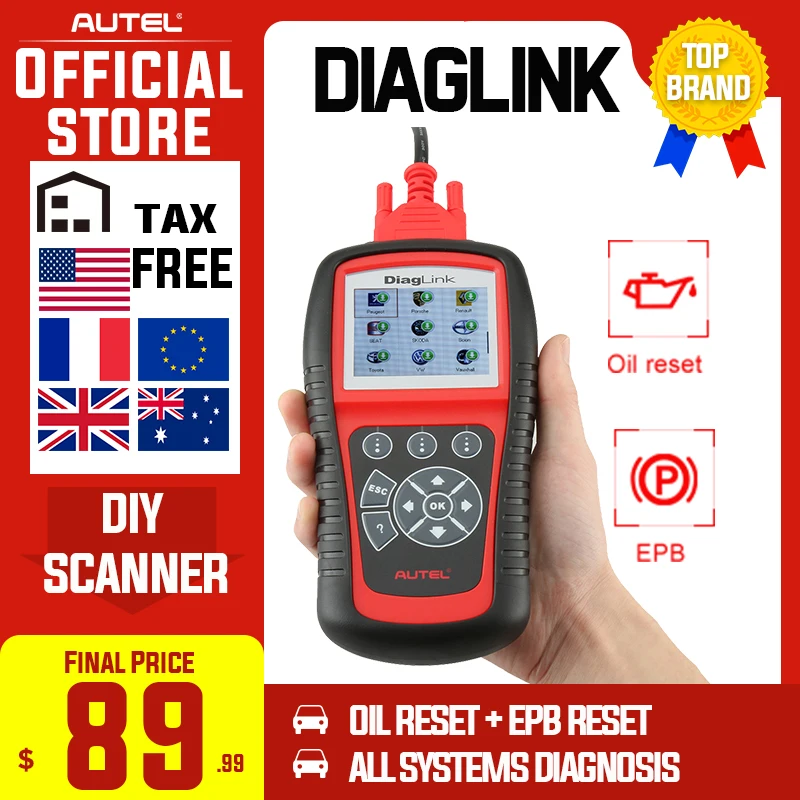 Scanner OBD2 pour moteur lecteur de code derreur de loutil de diagnostic OBDII Version am/élior/ée de MD802 syst/èmes complets airbag ABS transmission EPB remise en service Autel MaxiDiag MD805