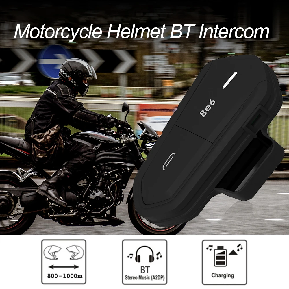 Be6 Bluetooth мотоциклетный шлем домофон гарнитура FM радио водонепроницаемый лыжный домофон 800-1000 м говорящее расстояние Hands-free с микрофоном
