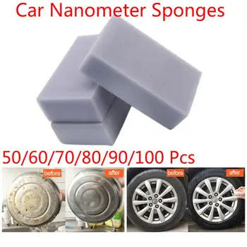 

100pcs White Nanometer Sponge Magic Sponge Eraser For Office Bathroom Car Cleaning Car Wash Accessory Car Detailing Car Tools