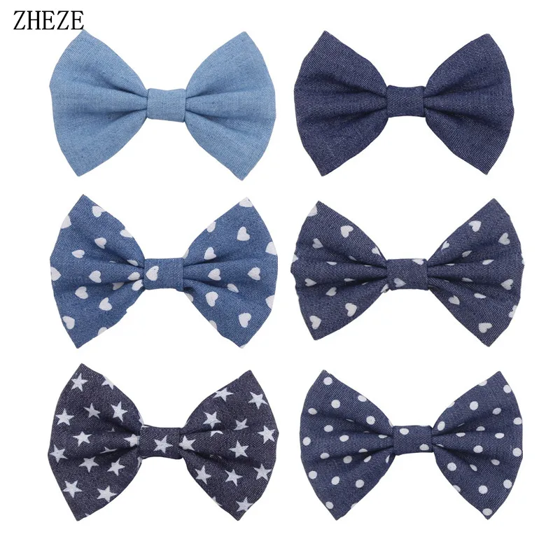 2Pcs/Lot Cute 4Inch Denim Hair Bows With/Without Clips Messy Barrettes For Children Headband Baby Hair Accessories stainless marine bimini top jaw slide hinge heavy duty jaw slide sleeve boat hardware connecting hinge with bolt 2pcs 22mm 25mm