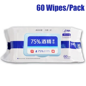 

Portable 75% Alco-hol Disinfecting Wipes Pre-moistened Sterilization Disposable Wet Wipes Moist Non-woven Fabrics Anti-bacterial