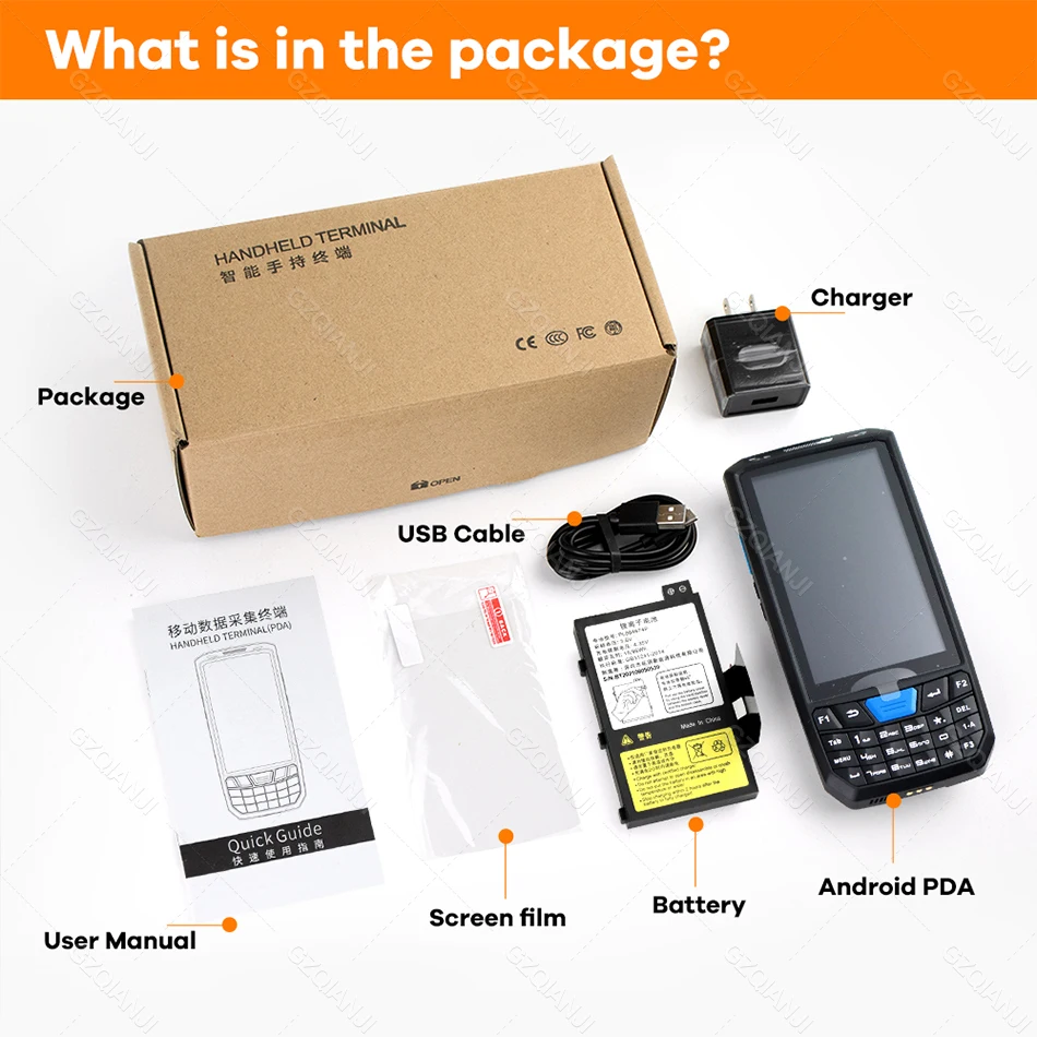 Android 9.0 Industrial Rugged PDA Handheld POS Terminal Laser Barcode Scanner Support Wireless WiFi 4G BT for Warehouse Express