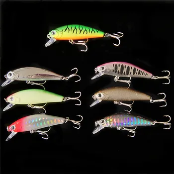 

Swolfy 7pcs 5cm 6.6g Sinking Mini minnow Wobbler Fishing Lure Artificial Hard Bait Trout Crankbait Fishing Tackle