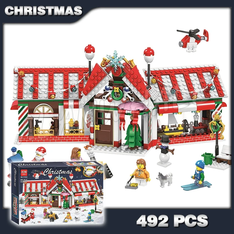 

492pcs New Winter Holiday Red House 11093 DIY Model Building Kit Blocks Gifts Children Toys Bricks Compatible with Lego