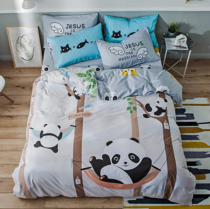 2 3Pcs Cotton Crib Bed Linen Kit Cartoon Baby Princess Bedding Set Includes Pillowcase Bed Sheet Duvet Cover Without Filler - Цвет: 2