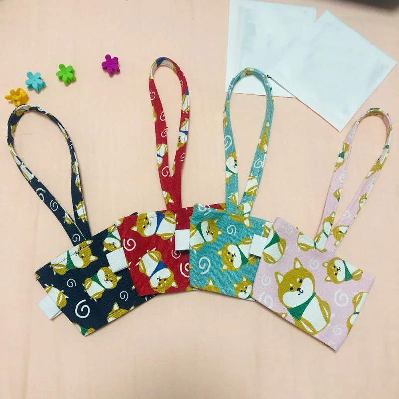 

New Colors Cute Cartoon Beverage Bag Waterproof Environmental Protection Milk Tea Handbag Reusable Shiba Logo