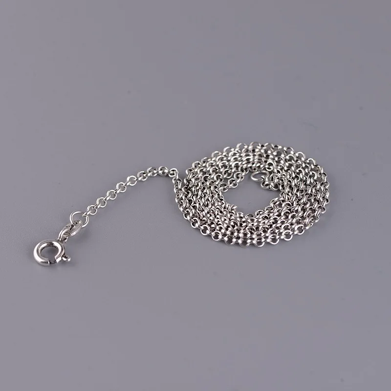 BALMORA Real 925 Sterling Silver Link Chains Chokers Long Necklaces for Women Men for Pendant Jewelry 2 mm 18-30 Inches