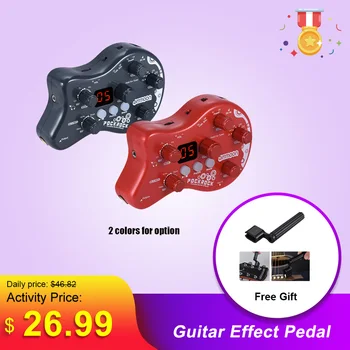 

ammoon PockRock Guitar Multi-effects Processor Effect Pedal 15 Effect Types 40 Drum Rhythms Tuning Function with Power Adapter