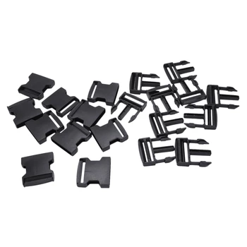 

10pcs plastic buckles clips paracord for paracord bracelet black strap clasp 38mm