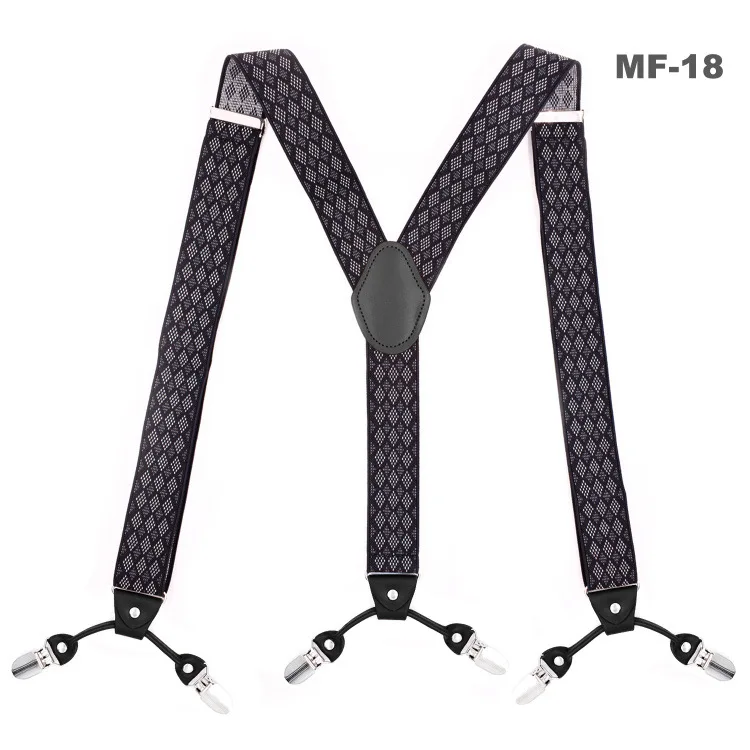 3.5cm Suspenders Для мужчин и женщин, 6 зажимов, рубашка для отдыха, 3,5 см, штаны, брюки с клипсой на Y-Back, подтяжки из искусственной кожи, эластичный сплав, металлическая головка, регулируемые подтяжки - Цвет: 3.5cm Suspenders