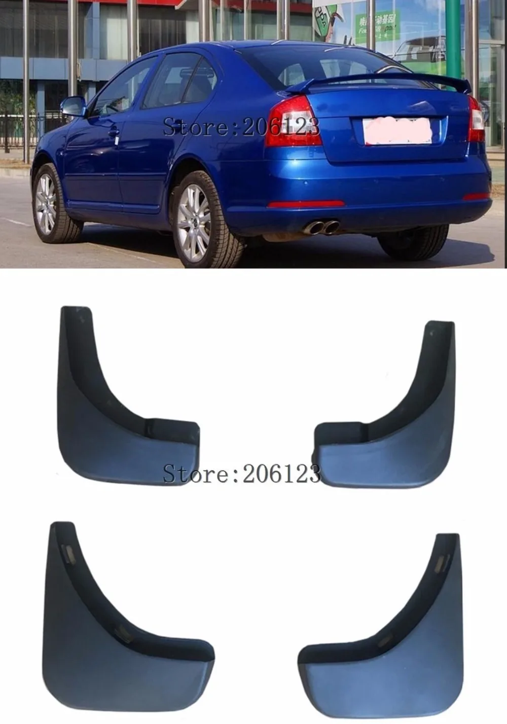 Брызговики 4Dr для Skoda Octavia A5 2004 2012 годов выпуска 2011 2010 2009 2008 2007|Грязезащита| |