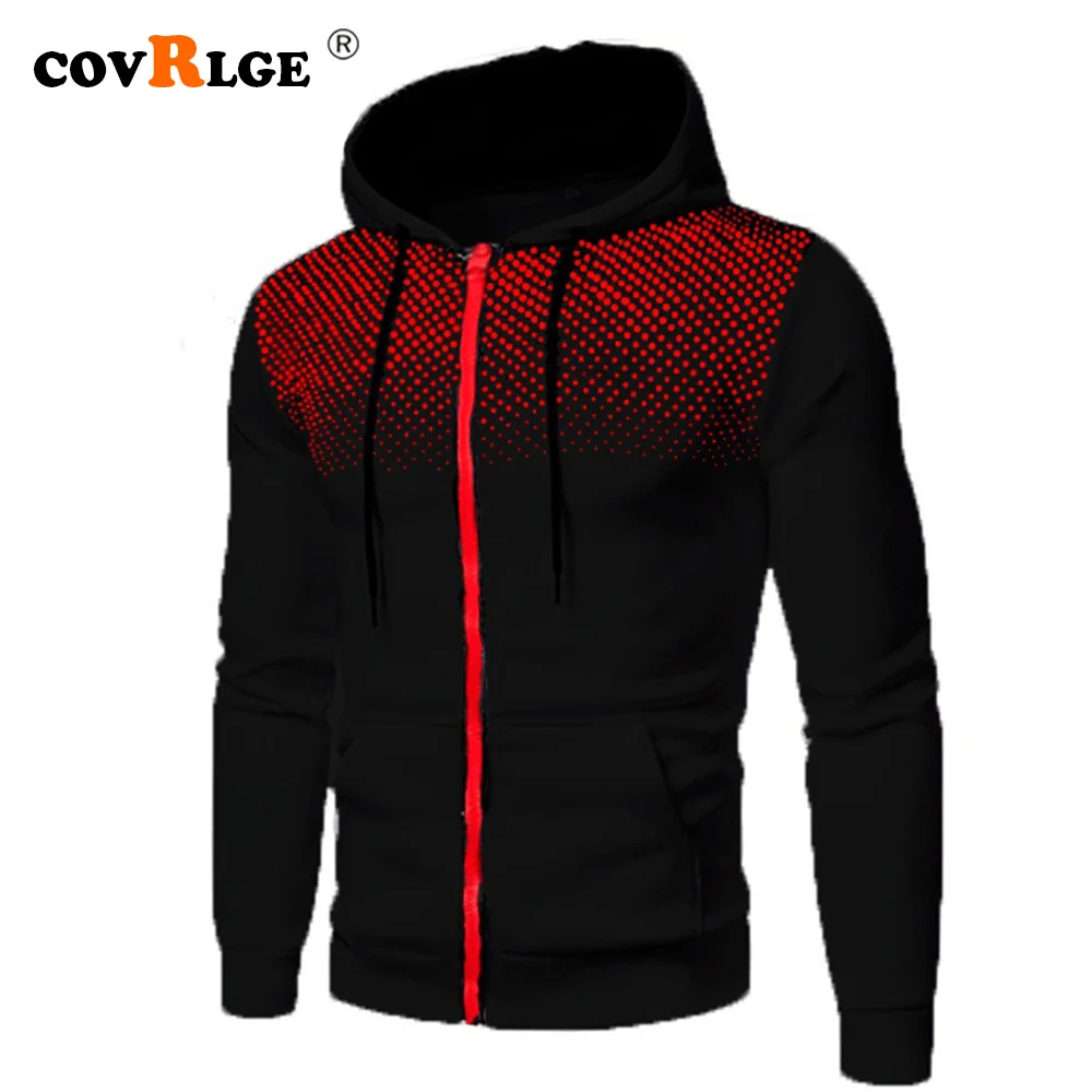 Covrlge Autumn Winter New Men's Casual Cardigan Hooded Sweatshirt 3D Printing Youth Men's Jacket Coat Streetwear Male MWW282