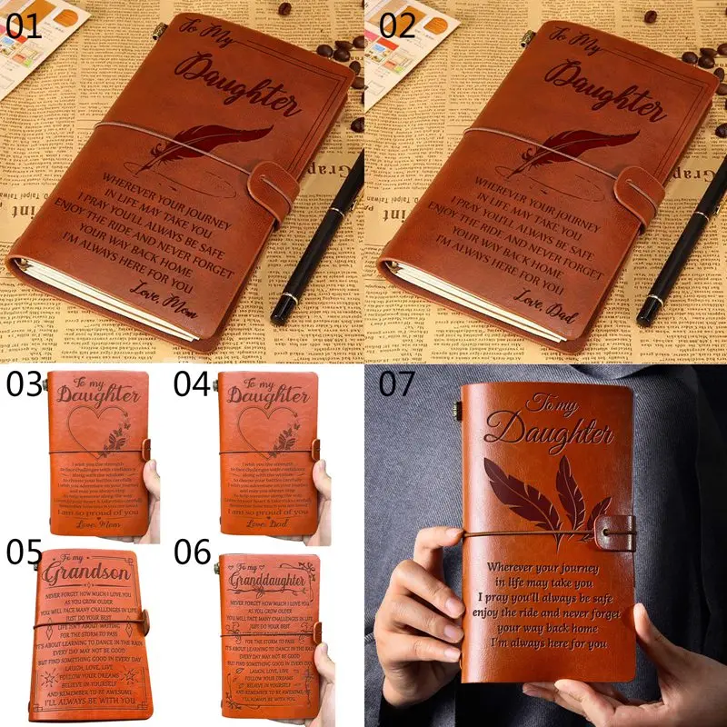 

Vintage Diary Travelers Notebook Notepad PU Leather Spiral Literature Note Book Paper Journal Planners School Gift Stationery