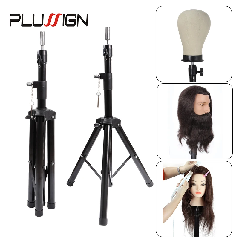 

Plussign Wig Making Tools Tripod Wig Stand Mannequin Head Tripod Hair Dressing Training Head Holder Metal Adjustable 80Cm-160Cm