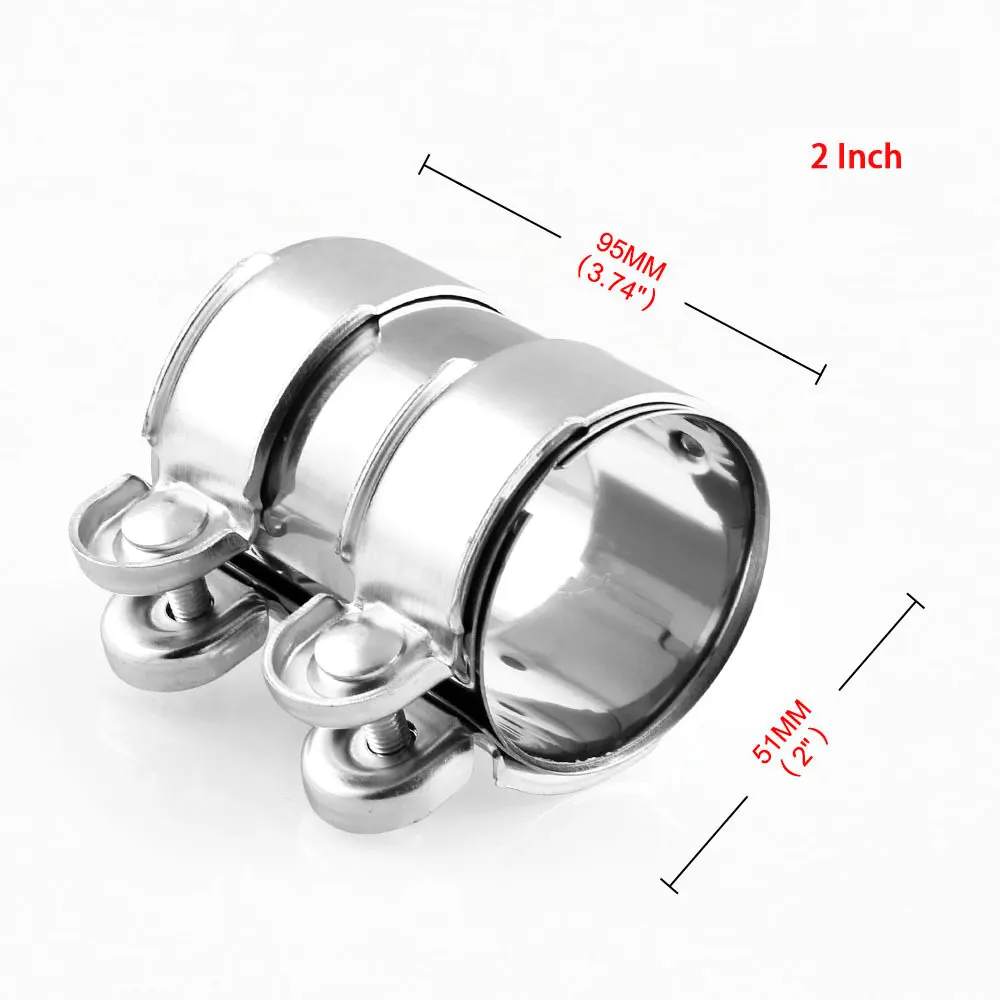 Exhaust Pipe Hoop Exhaust Pipe Clip Universal Tail Muffler Hoop Rear Round Silencers 2/2.5Inch Sliver Durable