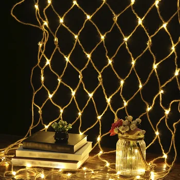 

1.5x0.8M 126Leds Net Mesh Fairy String Light Garland Window Curtain Christmas Fairy Light Wedding Party Holiday led light string