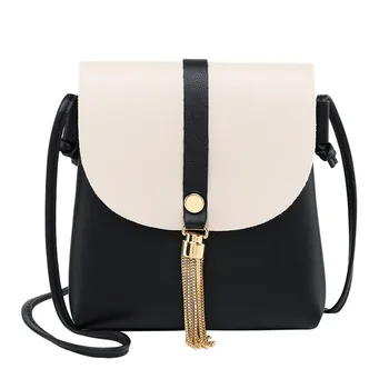 

Fashion Casual Fringe Single Should Bags Messenger Bags Small Square Bag Metal tassel cross-body bag Женская сумка через плечо