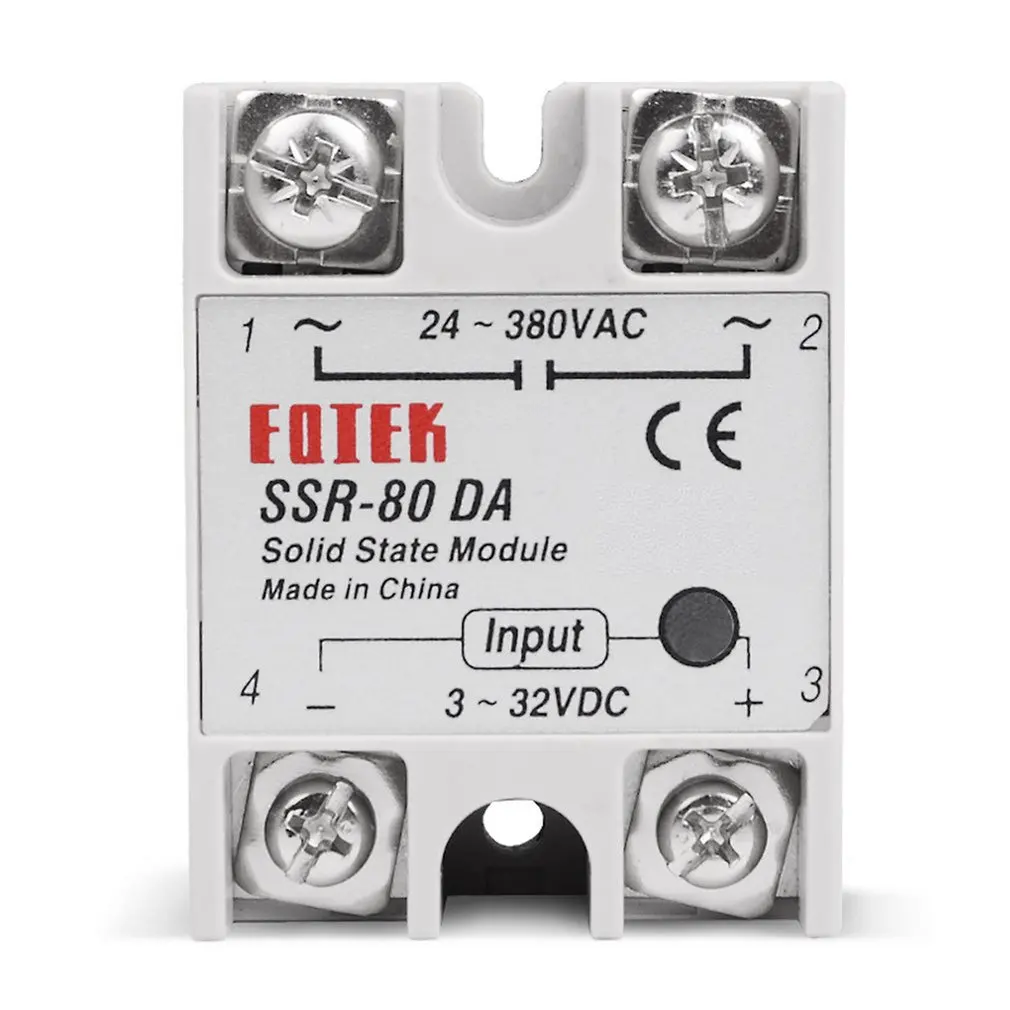 Твердотельное реле DC-AC 10A 25A 40A 60A 80A 100A 12V 3-32V DC до 220V 24-380V AC нагрузки однофазный SSR для контроля температуры