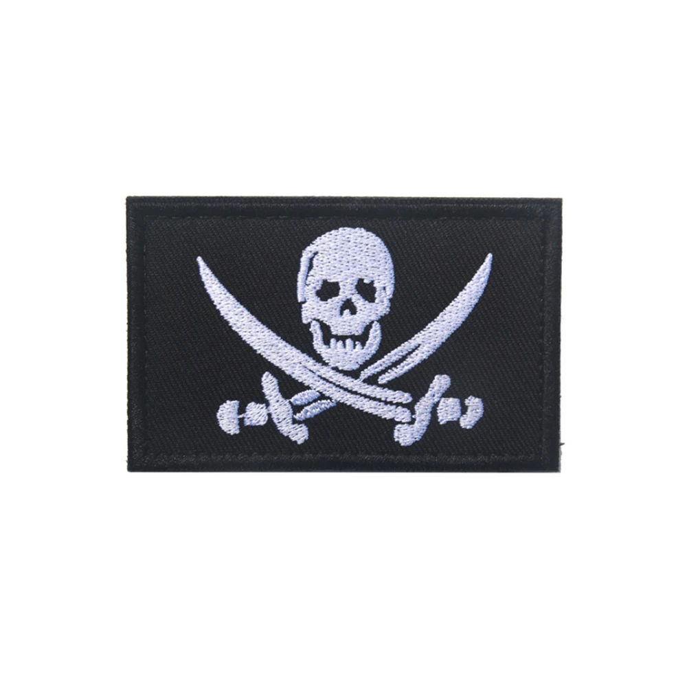 10 Embroidered 8X5CM Вышитые патчи череп мечи тактический военный боевой патч аппликации эмблема 3D резиновые ПВХ значки на одежду колпаки для рюкзака - Цвет: 10 Embroidered 8X5CM